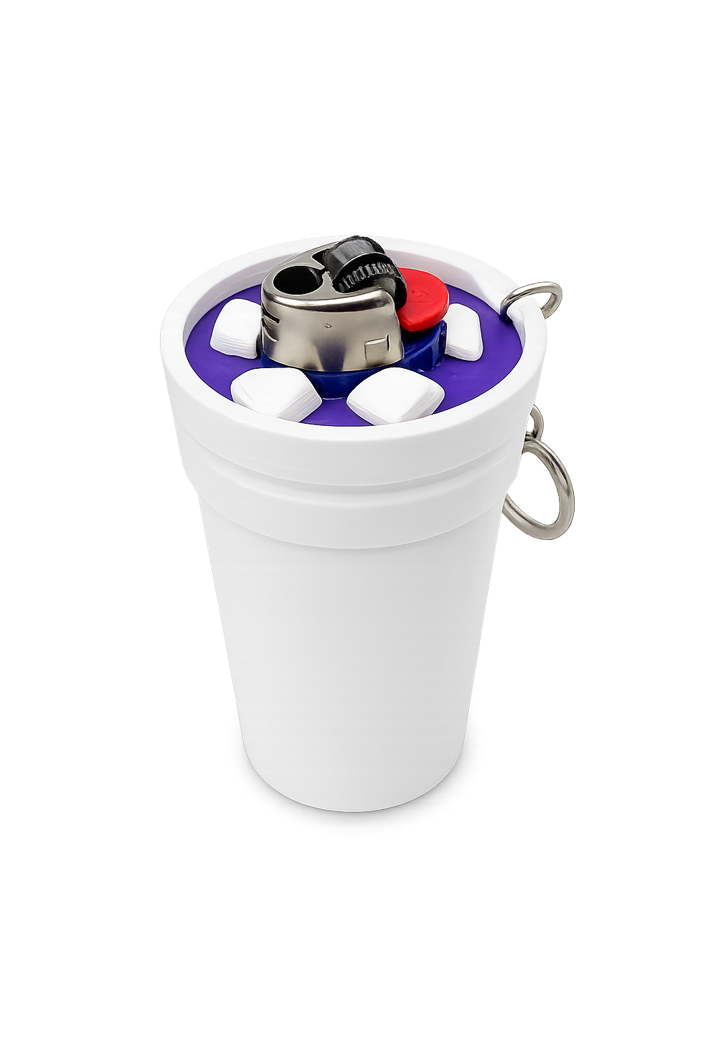 Double Cup Lighter Holder Keychain