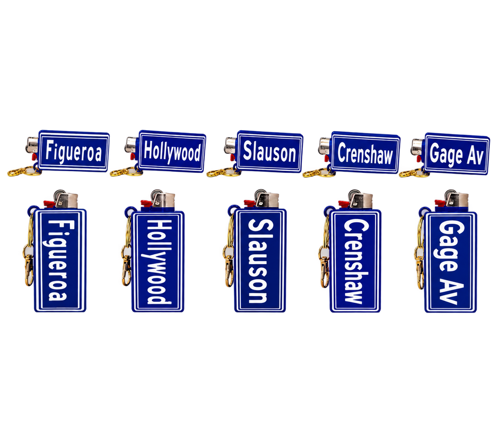 LA Street Sign Lighter Holder Keychain