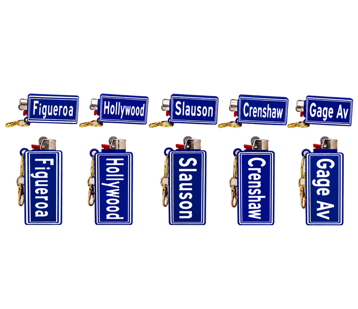 LA Street Sign Lighter Holder Keychain