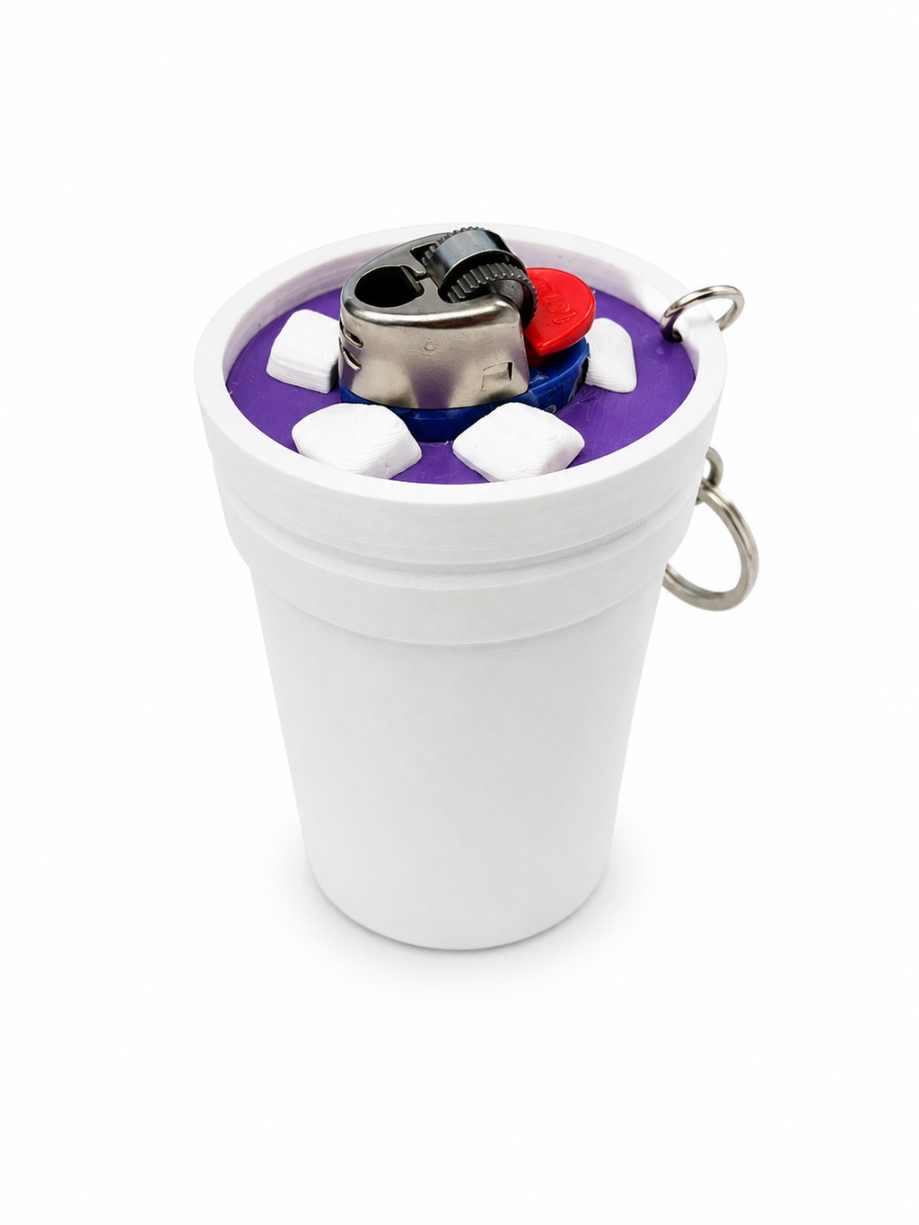 Double Cup Lighter Holder Keychain