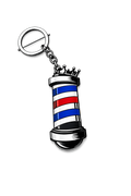 Crowned Barber Pole NFC Keychain | Custom Smart Keychain